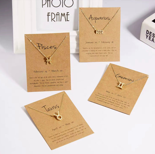Zodiac Sign Pendant Necklace – Trendy Horoscope Charm for Women